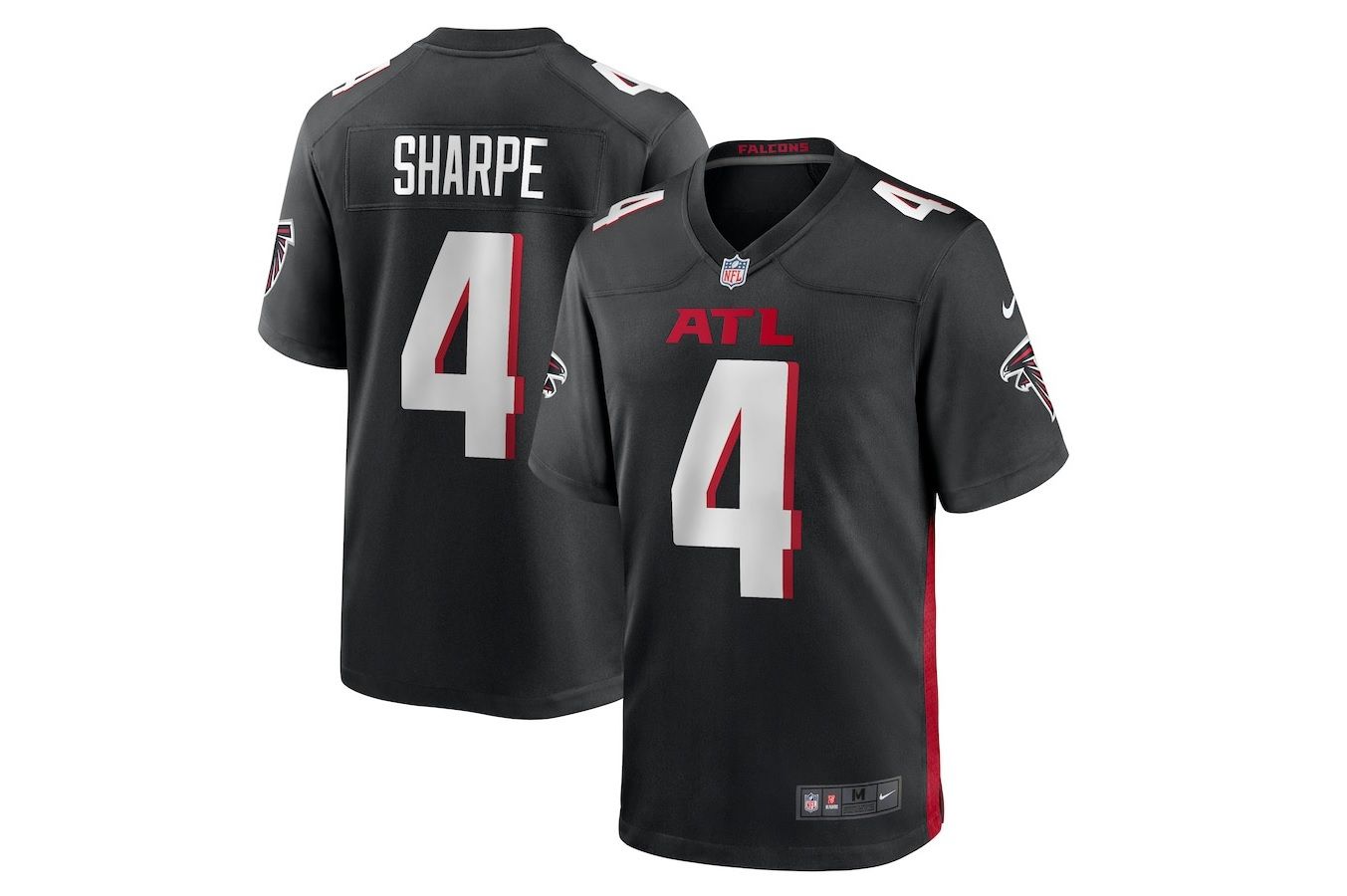 Men Atlanta Falcons #4 Tajae Sharpe Nike Black Game Player NFL Jersey